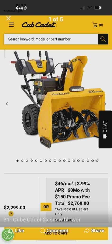 Garage Sale - New Snowblowers