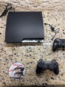 Sony PlayStation 3 Slim 320GB CECH-2501B Console Bundle PS3 Tested & Works Cable
