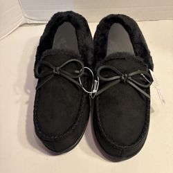 Sonoma Goods For Life® SINTIA Women's Moccasin Slippers Black L (8-9) New
