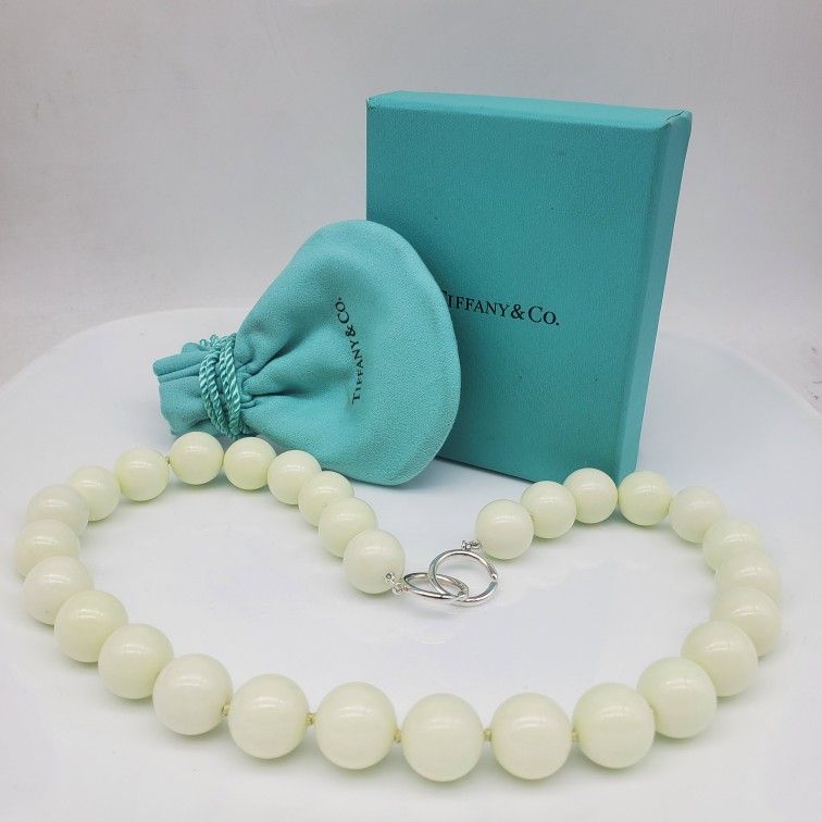 Tiffany&Co. Lemon Chrysoprase Beaded 18mm Necklace