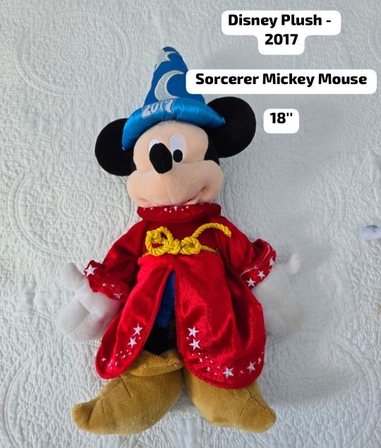 Disney Plush - 2017 Sorcerer Mickey Mouse - 18''