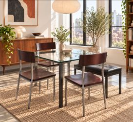 **DELIVERY AVAILABLE** Set of 3 Vintage British Benchmark Alpha Dining Chairs - Mahogany & Metal
