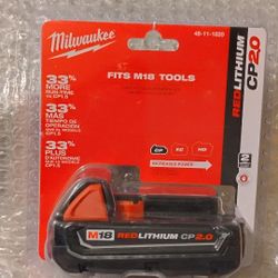 
Milwaukee
M18  2.0 Ah Lithium-Ion Compact Battery
 $30... Firm On Price... Brand New ..