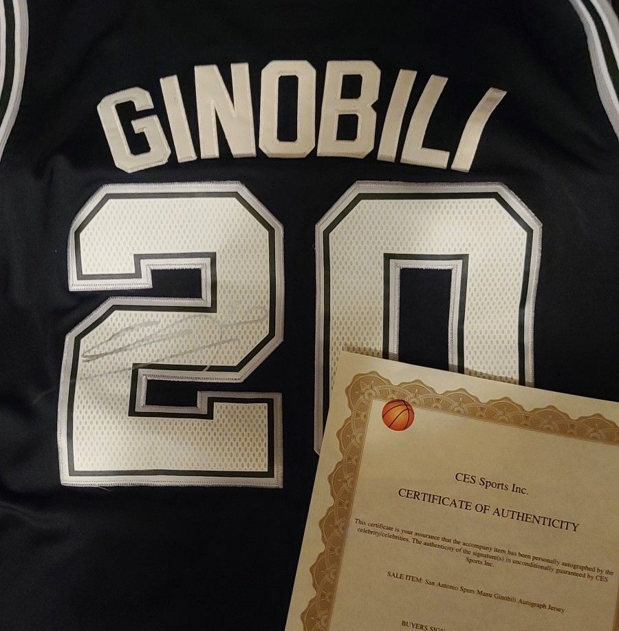 Manu Ginobili San Antonio Spurs Retirement Package Signed Jersey