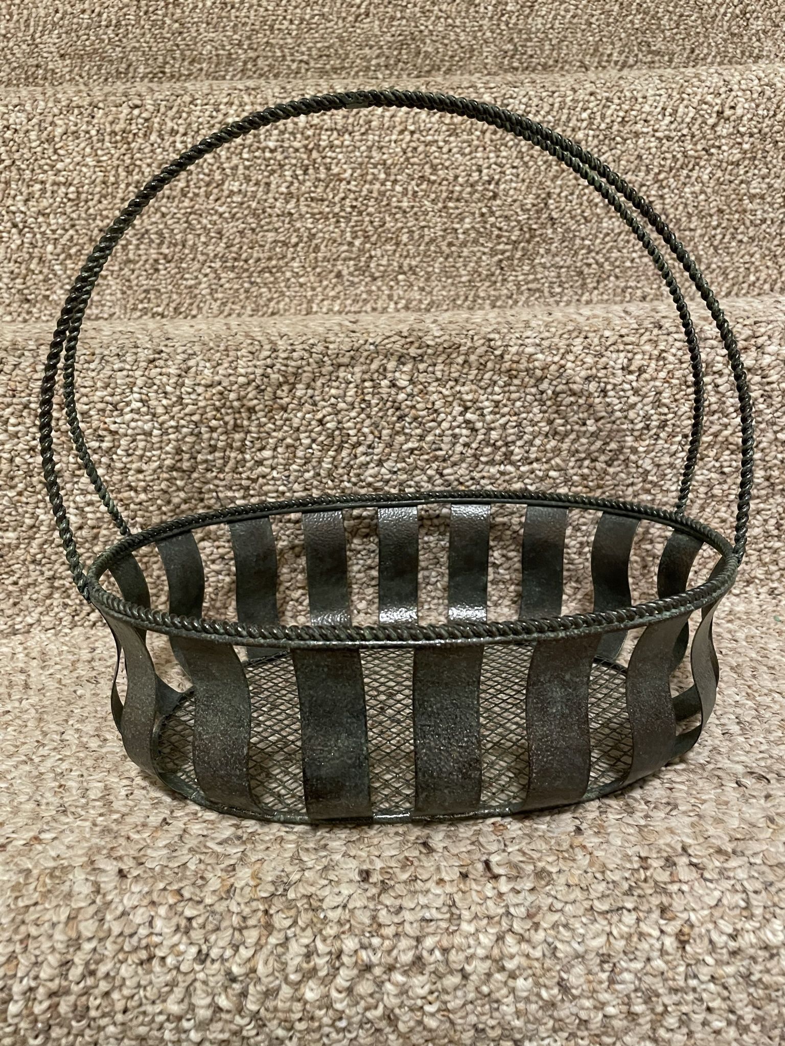 Metal Basket dark Grey Metallic Finish 1ft Tall
