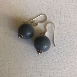 Sponge blue color coral beads earrings