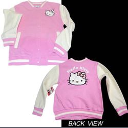 Sanrio Hello Kitty Letterman Cotton Jacket Pink/White Size 5/6 