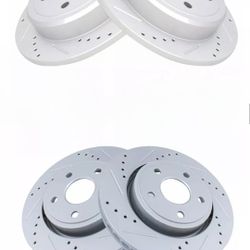 Brand New Front And Rear Performance Drilled Slotted Rotor Kit 