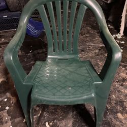 4 Plastic Green Chairs 