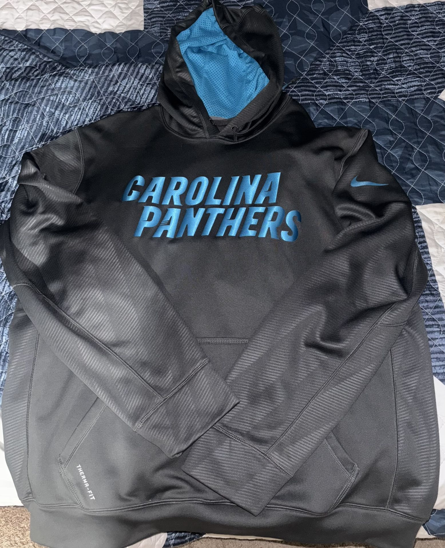 Nike Carolina Panthers Sweatshirt Hoodie Large
