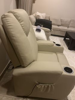 Biege leather Recliner