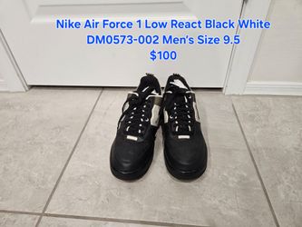 Nike Air Force 1 Low React Black White DM0573-002 Men’s Size 9.5