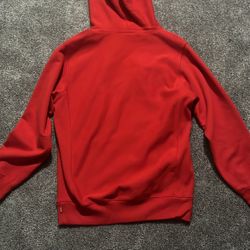 red supreme hoodie worn once price is negotiable 