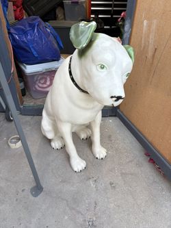 ULTIMATE RCA VICTOR COLLECTORS SET: 3-Foot Nipper Mascot Statue + Matching Mirror