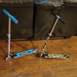 Kids Deluxe Razor Scooters Lot Of 2, Camo And Iridescent 
