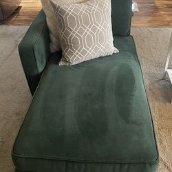 Burrow Nomad Couch With Double Chaise. Green Velvet