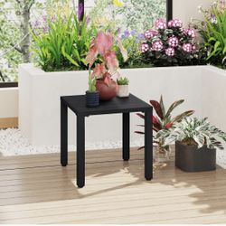 Outdoor Side Table, Small Metal Square Side Table, Easy Maintenance & Weather Resistance, Outside End Table for Patio, Porch, Deck, Pool, Indoor/Outdo
