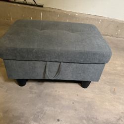 Grey Storage Ottoman