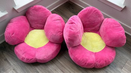 Set of 2 Plush Flower Floor Cushions ($10 for both)