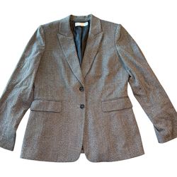 TAHARI Arthur S. Levine Black 2 Bottom Tweed Style Lined Blazer Size 10 EUC    Excellent used condition No flaws  Chest 19.5” across Shoulders 16” acr