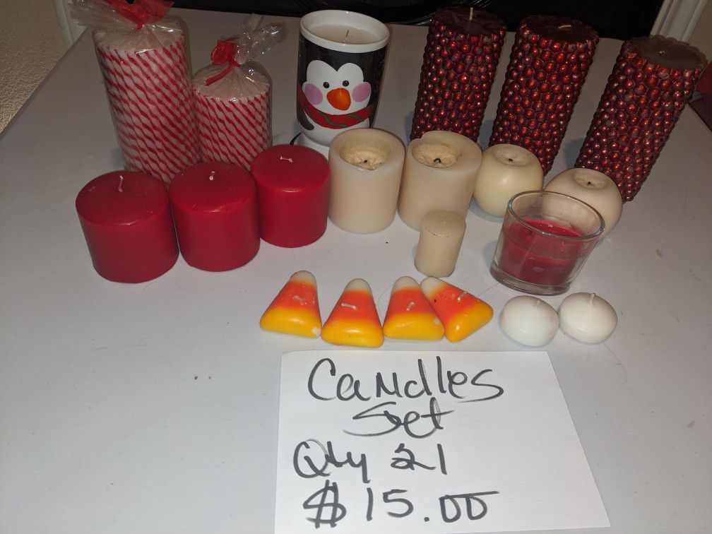 Candles Set Qty 21 $15 OBO 