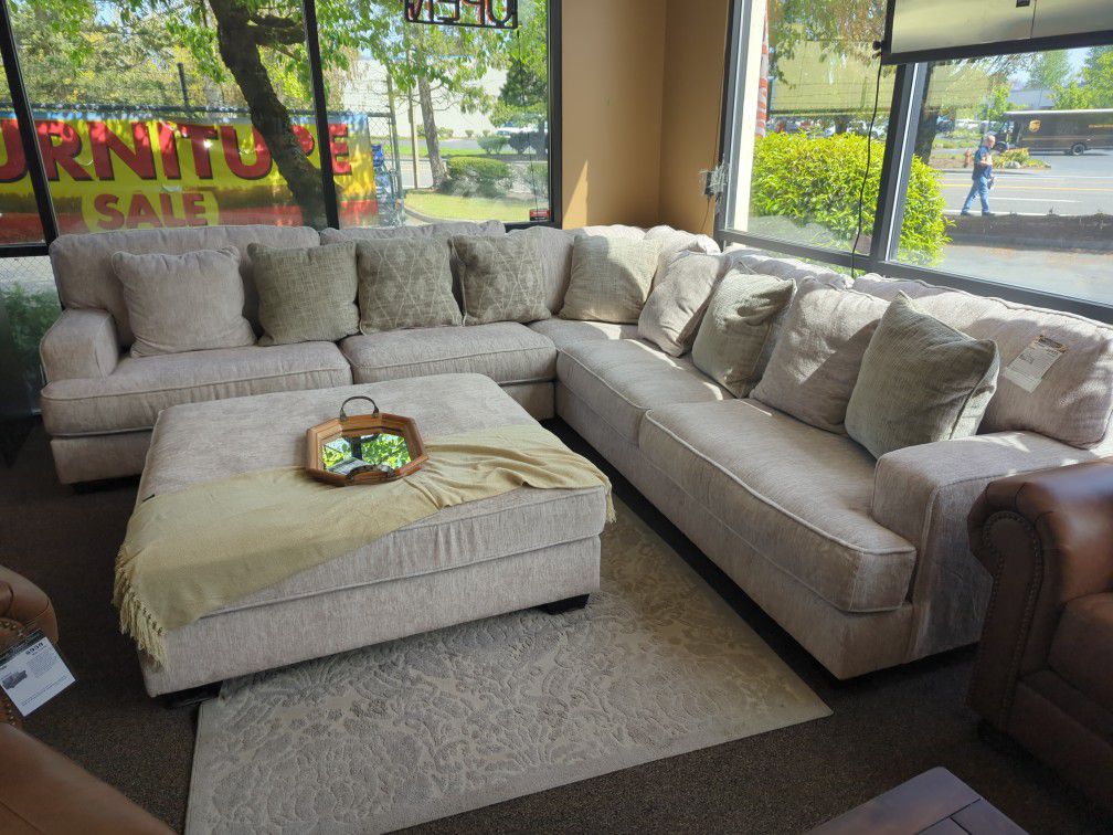 Sectional Couch Sofa Soft Fabric 