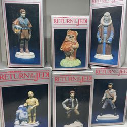 Vintage 80’s Sigma Star Wars Return of the Jedi Porcelain Hand Painted Figurines! 