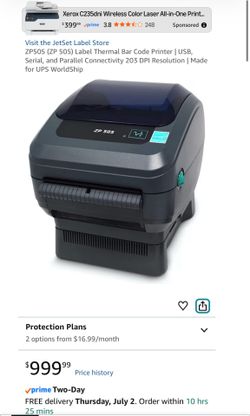 ZP505 (ZP 505) Label Thermal Bar Code Printer | USB, Serial, and Parallel Connectivity 203 DPI Resolution