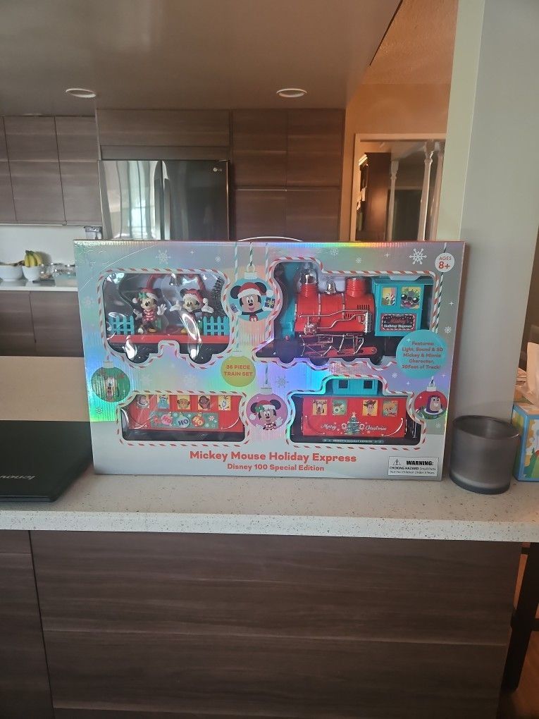 Christmas Mickey Mouse Holiday Express Train Set. Disney 100 Special Edition