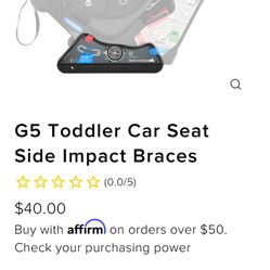 ORBIT BABY G5 Toddler Car Seat Side Impact Braces LIKE NEW