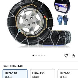 Snow-Chains Auto Fixing 1 Min Quick Fit Easy Installation Tire-Chains, Portable Reusable Universal Emergency Tire Traction Chain for Passenger Car, Pi