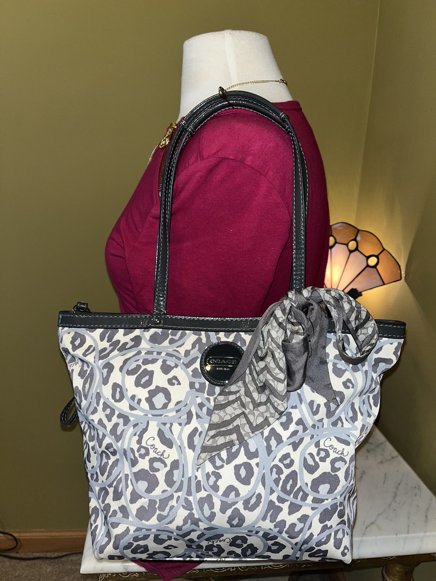 Coach Ocelot Tote With Coach Scarf