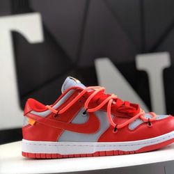 Nike Dunk Low Off White University Red 1