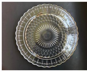  Vintage Glass Company Footed Cake Plate 