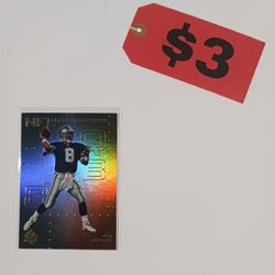 1999 Upperdeck SP Authentic Troy Aikman Dallas Cowboys NFL HeadQuarters Card # HQ5 