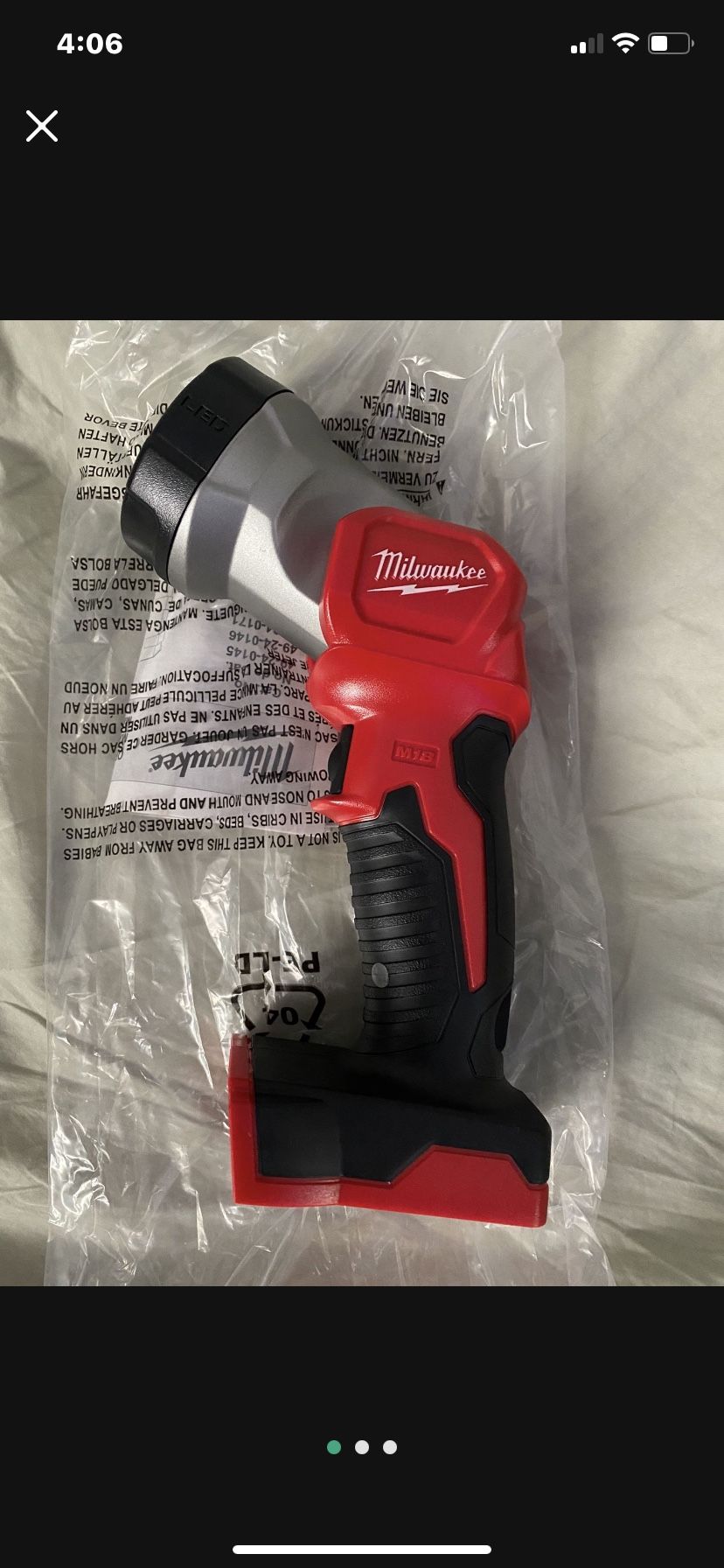 MILWAUKEE M18 LED HAND WORK LIGHT NEW Battery NOT Included$35 FIRM NEW