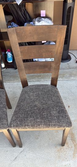 Set of 4 Wooden Dining Chairs with Upholstered Seats