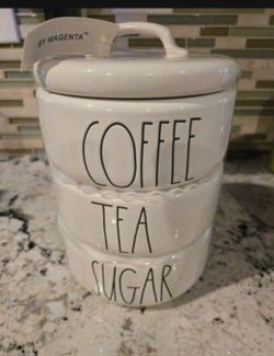 Rae Dunn Stackable Coffe Tea Sugar Canister