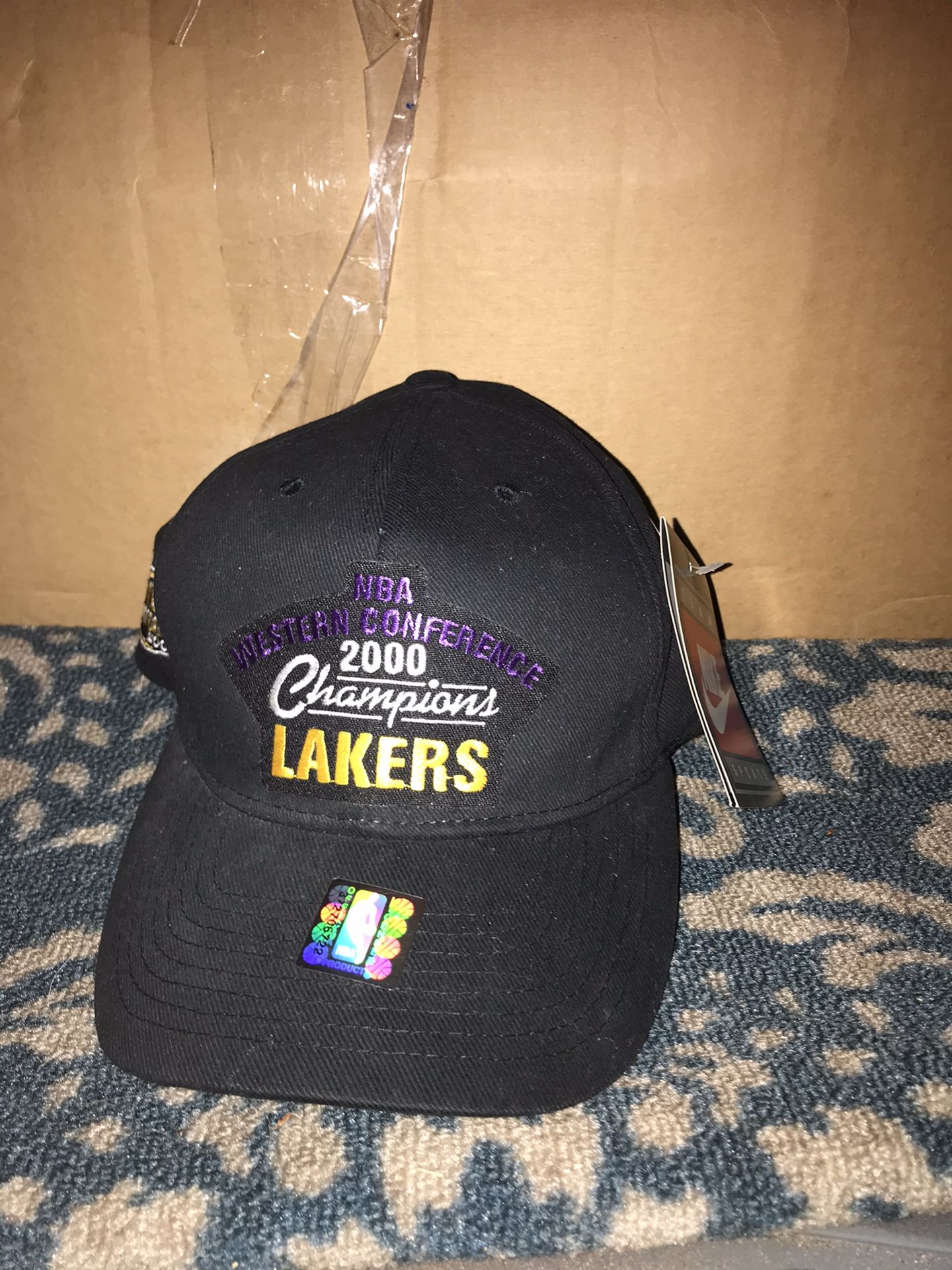 Vintage 2000 Kobe Bryant LA Lakers NBA western conference champs hat fitted Nike deadstock