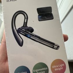 Bluetooth Headset V6.1,100 Hrs Talk Time Single-Ear Earbud