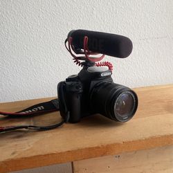 Cannon Rebel EOS T3i Camera With Rode Mic.