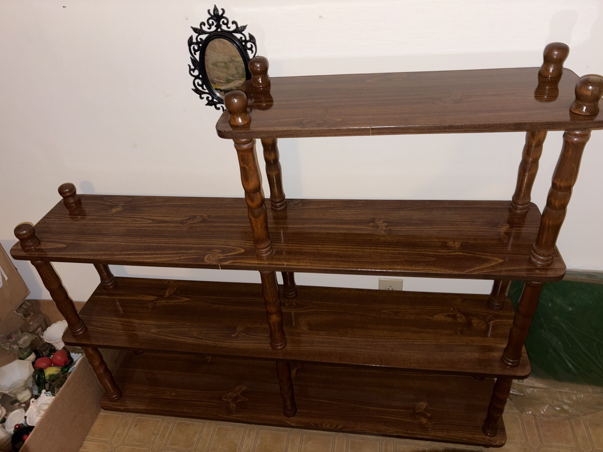 Large Multi-Tier Wooden Shelf