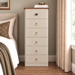Refinished Vintage Tallboy Dresser – Natural Wood Top + New Hardware