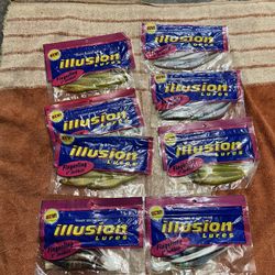 Bass Fishing- 5”Illusion Lures Soft Jerkbaits