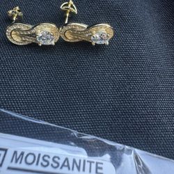 Moissanite Earrings Screw Back 925 Silver 