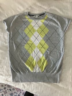 Yellow Grey Argyle Sweater