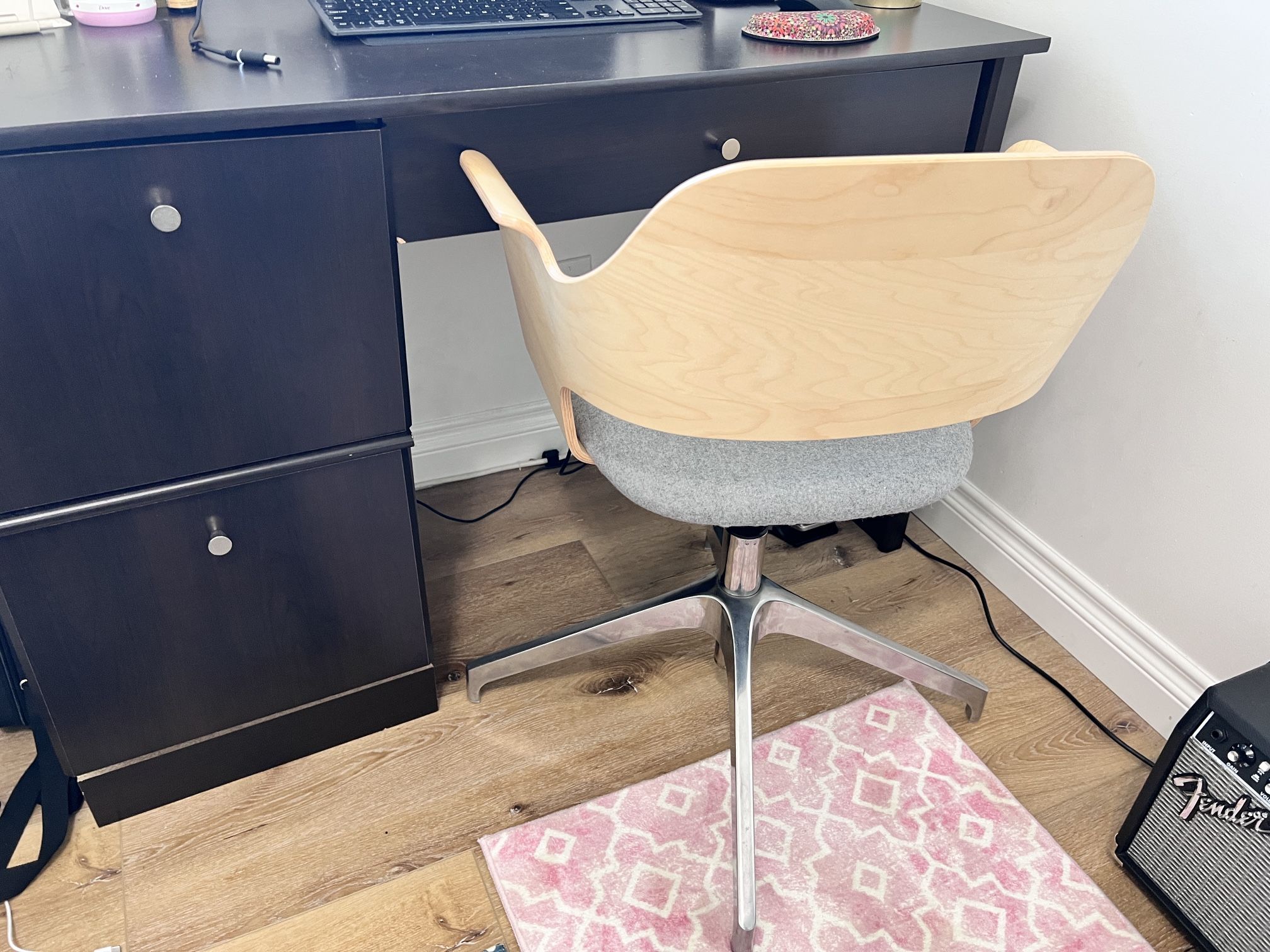 IKEA FJÄLLBERGET DESK CHAIR BIRCH VENEER, GRAY