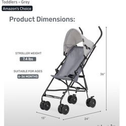 NEW Grey Travel Umbrella Stroller 