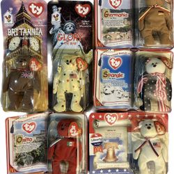 TY McDonalds Beanie Babies Set Rare Errors: Brittania, Glory, Spangle, & more