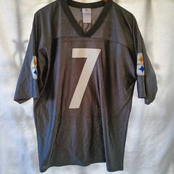 Pittsburgh Steelers Adult #7 Ben Roethlisberger Black/Gold/White NFL Large Jersey Used